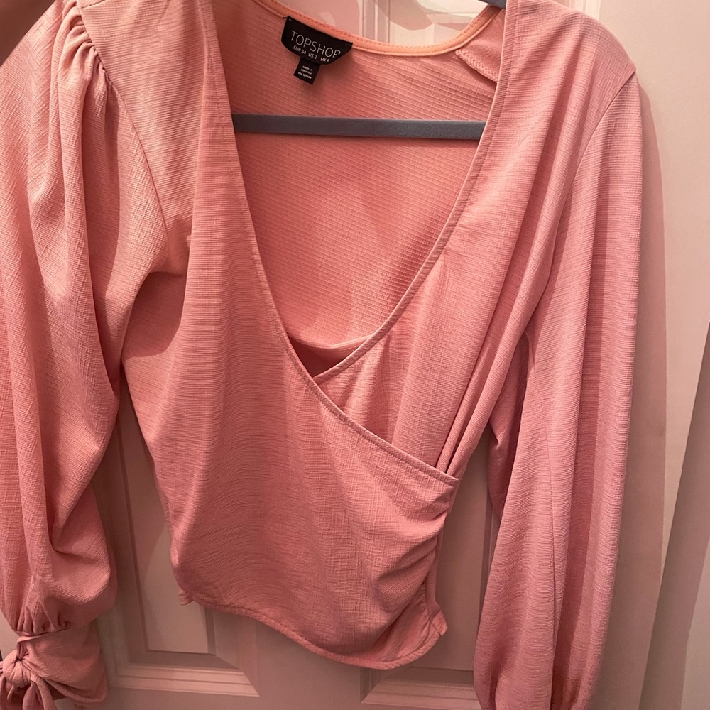 Topshop pink blouse